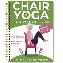30-Day Chair Yoga Guide, Suitable For Weight Loss, Muscle Strengthening And Flexibility - Beginner-Friendly Exercises, Includes 60 Poses, Suitable For Seniors And Adults, 5.5x8.3 Inches, Green Cover Design, Senior Fitness | Spiral Bound | Durable Spiral Binding, Yoga Exercise Guide - Multicolor - View 2