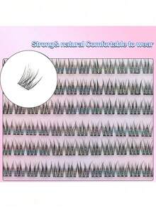 120 Büschel selbstklebende Wimpern mit natürlichem Look, vorverklebt, 10-12mm DIY Wimpernverlängerungsset mit Pinzette, ohne Klebstoff zu tragen, geeignet für den täglichen Gebrauch, japanisches & koreanisches Make-up Werkzeug