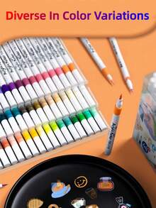 New 72 Color Large Capacity With Ink 30% Water-Based Acrylic Marker With Soft Tip, Suitable For Beginners To Draw, Easy And Fast Color. Birthday Presents For Friends, School Drawings, Back To School