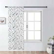 Floral Embroidered Sheer Curtain Simple White Transparent Curtain With Rod Pocket Embroidered Vine Floral Pattern Curtain Semi-Sheer Linen-Like Voile Curtain For Bedroom, Living Room