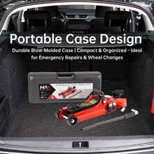 2-Ton (4400 Lbs.) Hydraulic Low Profile Trolley Garage Service/Floor Jack With Blow Mold Carrying Storage Case And Universal Tire Tool Kit With Lug Wrench For Home And Workshop Vehicle Maintenance - 2 Ton With Lug Wrench - View 4
