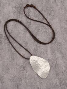 1pc Minimalist Spiral Disc Alloy Pendant Necklace, High-End Unique Personalized Unisex Couple Necklace