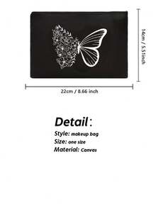 Grand sac à main imprimé papillon, sac à cosmétiques, sac à main en canevas décontracté pour femmes, convient pour les vacances, la vie quotidienne, un excellent cadeau pour les femmes, les mères, les enseignantes, les amies, les demoiselles d'honneur, grand sac, étudiant, rentrée scolaire, sac de rangement décontracté portable, sac de courses multifonction