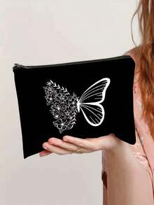 Grand sac à main imprimé papillon, sac à cosmétiques, sac à main en canevas décontracté pour femmes, convient pour les vacances, la vie quotidienne, un excellent cadeau pour les femmes, les mères, les enseignantes, les amies, les demoiselles d'honneur, grand sac, étudiant, rentrée scolaire, sac de rangement décontracté portable, sac de courses multifonction