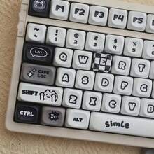 1pc Creative Cute Cat & Dog Keycaps, 130 Keys - MOA Height PBT Dye-Sublimated Customized Keycaps For 61/68/75/87/98/100 Keys