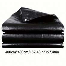 1 块重型黑色防水篷布 - 全天候、防紫外线、耐热、耐用、防撕裂，适用于露营、户外庭院、池塘、泳池盖、船只、房车 - 多用途 - 黑色 - 查看 12
