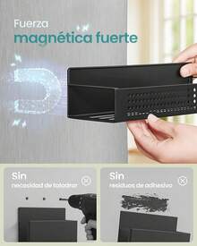 Especiero Magnético, Juego de 4, 2 Estantes Grandes y 2 Pequeños, sin Taladrar, para Cocina, Frigorífico, Negro Tinta KCS061B01 - Tinta negra - Ver 4