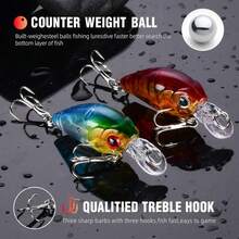 8pcs/1pc Premium Floating Crank Bait Minnow Fishing Lure Set - Realistic Topwater Artificial Bait For Successful Fishing