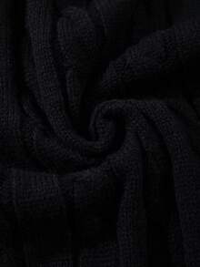 ANDREILEE 复古宽松休闲街头风男女通用V领插肩袖针织衫，纹理条纹拼接设计，适合春、秋、冬三季穿着。 - 黑色 - 查看 10