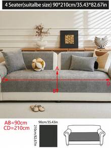 1 Vỏ đệm ghế sofa bốn mùa, tấm lót ghế sofa chống trượt tối giản hiện đại, vỏ bọc ghế sofa chống bụi và có thể giặt được, mềm mại và chống phai màu, bảo vệ thân thiện với thú cưng, phù hợp cho phòng ngủ, văn phòng, phòng khách, ghế sofa hình chữ L và ghế sofa 1/2/3/4 chỗ ngồi - Màu xám đen - Xem 15
