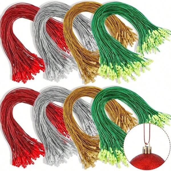 100pcs 20cm Polyester Ropes For Christmas Pendant, Christmas Tree, Christmas Ball, Tag, Christmas Ornament Accessories Home Decor Christmas Decorations Room Decor Winter
