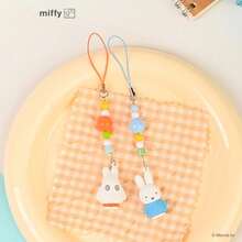 MIFFY 2件套米菲兔玩偶吊坠套装 - 可爱亚克力手机挂绳和包包挂饰，色彩缤纷的装饰品，送给孩子的可爱卡通礼物 - 藍色和粉紅色 - 查看 5
