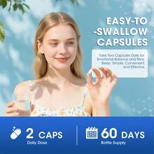 MULITTEA GABA Supplements 750mg With L Theanine, 5HTP, Ashwagandha, Lemon Balm, Ginkgo Biloba, Omega-3, 10 In 1 GABA Calm Capsules For Sleep, Relaxation, Focus, Mood Support, Cortisol Balance - 120CT - 1 Gói (120 chiếc) - Xem 7