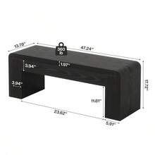 Tribesigns 47" Long Entryway Bench, Large Engineered Wood Shoe Bench With Heavy-Duty Legs, Farmhouse End Of Bed Bench For Bedroom, Entryway, Hallway, Living Room, Easy Assembly - màu đen - Xem 10