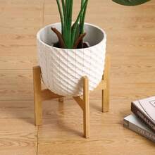 1Pc 10/12 Inch Flower Pots Base Display Stand Four-Legged Wood Flower Pot Holder - Multicolor - View 3
