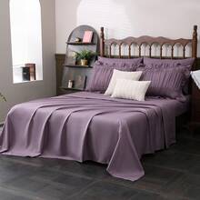 Purple Comforter Set Queen Size,Ruched Boho Bedding 9-Piece Bed-In-A-Bag For All Seasons,Fluffy Luxury Ruffle Bedding Set With Comforter, Flat Sheet, Fitted Sheet, Pillow Shams, Pillowcases - Mauve Purple - View 8