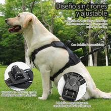 Pechera para Perro Chico Mediano Grande, Arnés para Perros Ajustable Reflectante Sin Tirones con Bolsa de Almacenamiento y Asa de Control para Caminar Viajar Entrenar Perros Accesorios - Amarillo - Ver 9