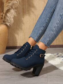 Fall/Winter New Stylish Chic Ankle Boots For Women - Blue - View 4