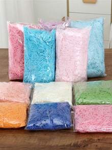 50g/Pack/Gift Packaging Filled With Shredded Paper, Suitable For Protecting Fragile Gifts Such As Weddings, Valentine's Day, Halloween, Father's Day, Mother's Day, Party Decorations, Paper And Krinkle Shredded Paper, Raffia Grass, Etc Mother's Day Graduation - Multicolor - View 2