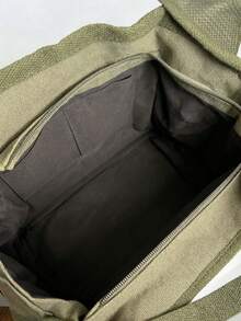 Túi xách nữ cỡ lớn in hình ngôi sao cổ điển, có khóa kéo, màu xanh ô liu/đen/xám/kaki, kiểu dáng cổ điển retro, có thể đeo vai hoặc đeo chéo, giặt máy được, nhiều ngăn, in chữ, trang trí họa tiết, thời trang đa năng, lý tưởng cho đi làm, mua sắm, du lịch, dự tiệc, hẹn hò và các dịp năm mới. - Nhiều màu - Xem 4