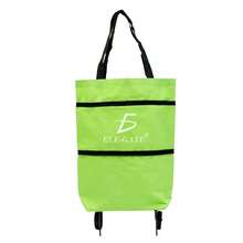 Carrito de Compras 2 en 1: Bolsa Plegable con Ruedas – 25 L de Capacidad - Verde - Ver 8