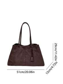 Autumn/Winter Faux Suede Tote Bag, Versatile Shoulder Bag For Commuting And Daily Use - Multicolor - View 4