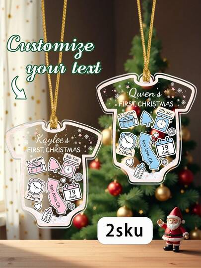 Custom Baby's First Christmas Ornament 2025, Personalized Baby 1st Christmas Ornament, Custom New Baby Gift, 4D Shake Babies Ornament, Baby ShowerCustomized Acrylic Christmas Decoration Gifts, Customizable Exclusive Name Text, The First Christmas Pendant For Babies Born In 2025, Personalized Baby's First Christmas Accessory, 4D Rocking Baby Decoration, Baby Gift-Giving Event, Personalized 4D Rocking Baby Decoration