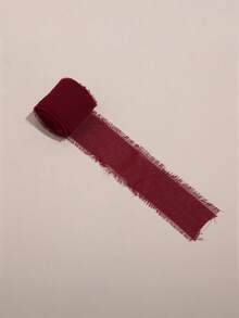 1/3/6 Rolls DIY Frayed Chiffon Ribbon, 1.5 Inch X 5 Yards, Fabric Hanging Ribbon, Suitable For Gift Wrapping, Wedding Bouquets, Handmade Crafts, Home, Office, Party, Valentine's Day And Other Occasions Decoration - Burgundy - View 9