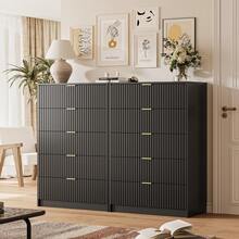 BVFUKA 5 Drawer Dresser For Bedroom, Tall Dresser Chest Of Drawers With Gold Handles, 32 Inch Wide Nightstand With For Bedroom, Living Rooms, Offices, And Entryways, Black - 黑色 - 查看 8