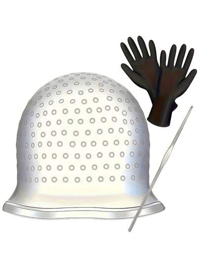 Reusable Hair Highlighting Cap Set With Metal Hooks And Dyeing Gloves, Professional Styling Tools And Accessories For Regular Hair, Lightweight Dyeing Kit, Slick Back Brush, Hair Dryer, Hair, Barber, Hair Tools, Hair Products, Edge Brush, Styling Brush, Hair Dryer, Hair Stuff, Hair Spray, Curly Hair Products, Hair Cutting Scissors, Christmas, Barbershop, Hairdressing, Hair Dryer, Curly Hair Brush, Hairdressing Equipment, Hairstyle, Hairdressing, Barber Accessories, Barbershop, Hairdressing Equipment