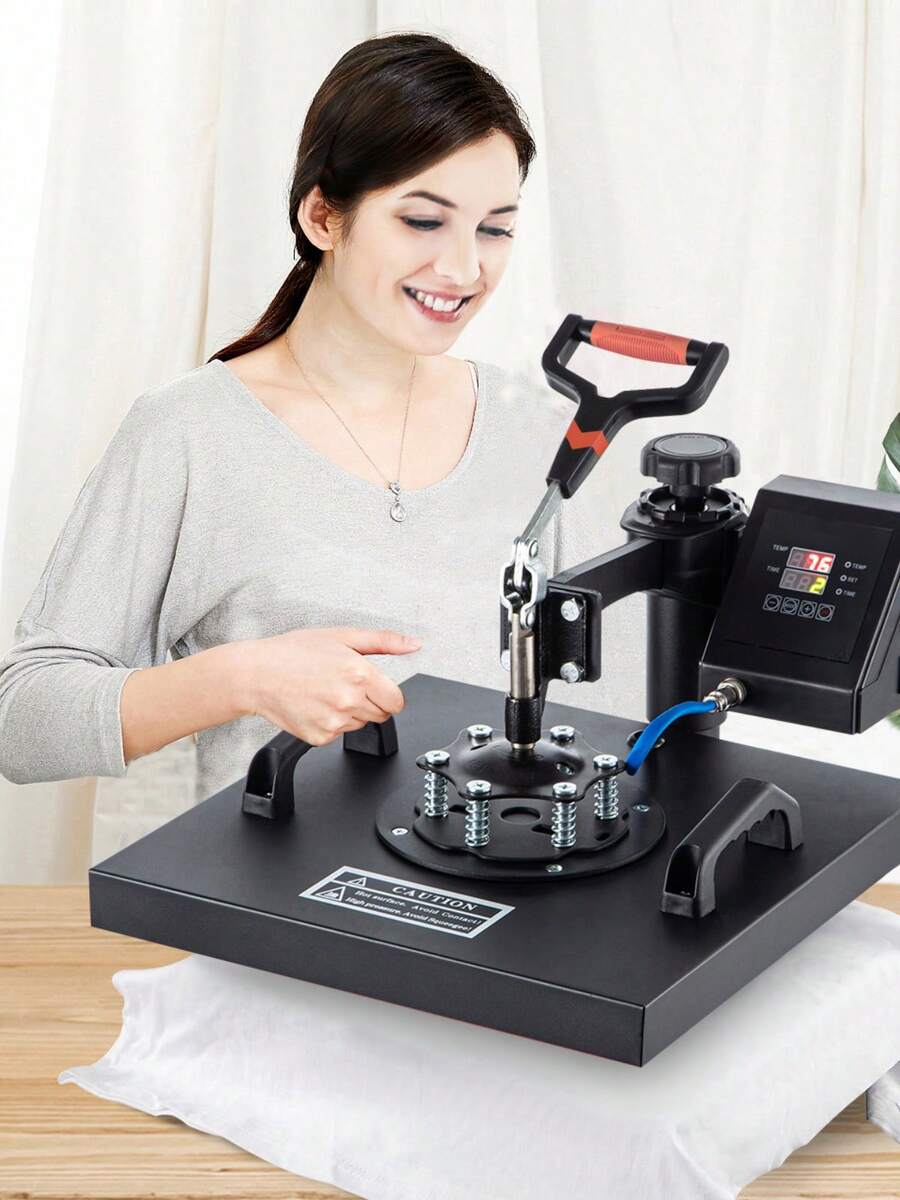 5 In 1 Heat Press, 15" X 15" Clamshell Digital Sublimation For DIY Mug Cap Plate - 查看 1