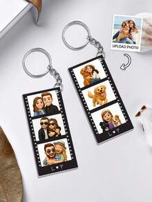 1pc Customized Photo Bar Keychain, Personalized Photo Pendant, Unique Souvenir, Customized Photo Keychain, Gift For Friends, Family, Birthday Gifts, Valentine'S Day Gifts, Personalized Customized Gifts, Couple Gifts, Suitable For Home, Office, Car Keys, Etc., Valentine'S Day Men'S Gift, Boyfriend Gift, Personalized Accessory, Backpack Pendant,Customized Keychains & Accessories,Easy Comfort - 彩色 - 查看 6