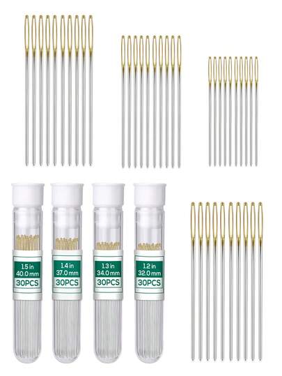 30pcs/Bottle Tip Embroidery Needles, Yarn Sewing Hand Needles, Cross Stitch Embroidery Needles, With Needle Bottle