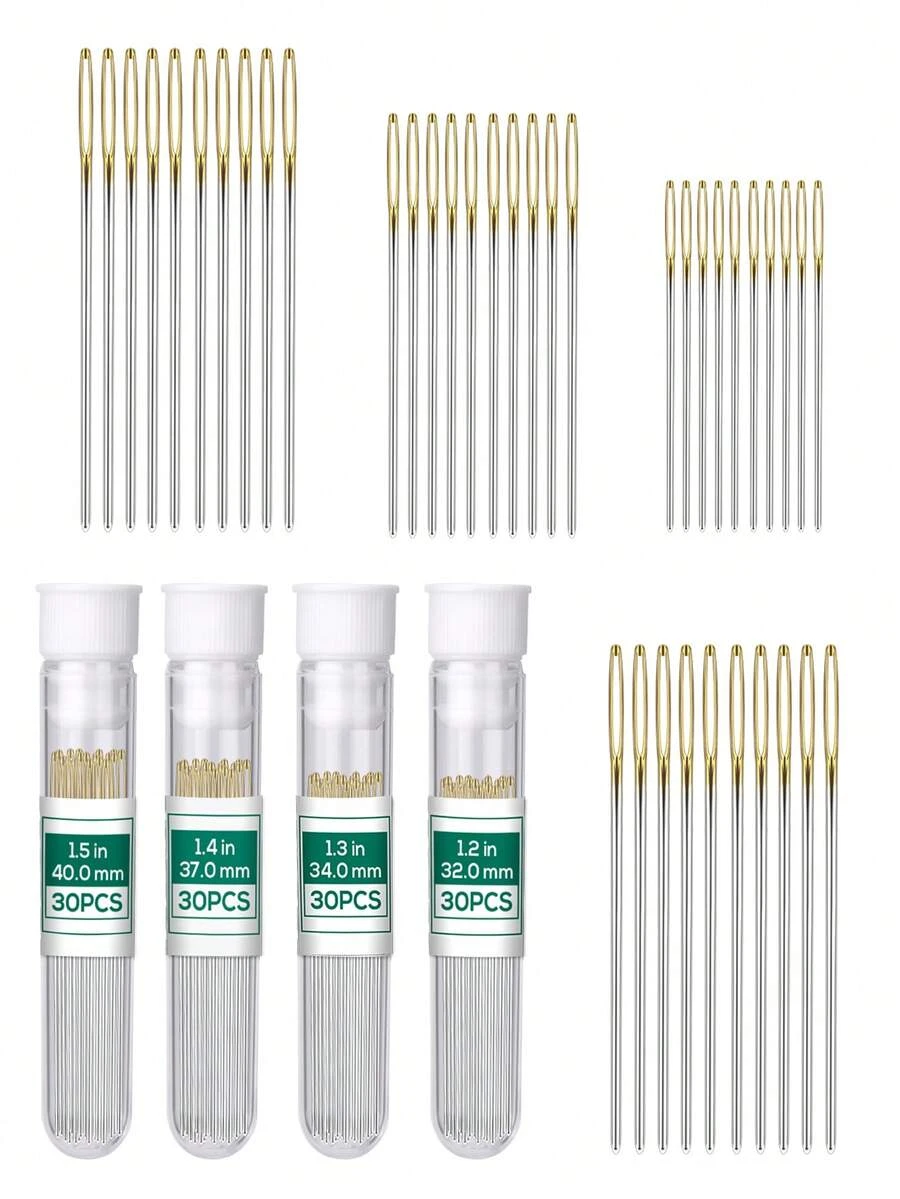 30pcs/Bottle Tip Embroidery Needles, Yarn Sewing Hand Needles, Cross Stitch Embroidery Needles, With Needle Bottle