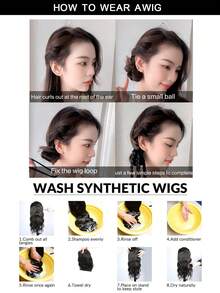 18inch 2PCS Girl Kids (Triple Braid Hairstyle+Colorful String)With Rubber Band Natural FashionBallet Style Wig Braids Hair Accessory, Twist Braid Ponytail Wig. - Multicolor - View 7