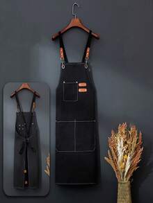 1pc Waterproof & Oil-Proof Apron, Home Use, With Pocket, Polyester Stain-Resistant Kitchen Apron, Cooking Apron, Suitable For Home, Restaurant, Craft, Garden, BBQ, School, Cafe, Outdoor Activities, Unisex, Great Christmas Holiday Gift - Multicolor - View 8