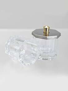 Đĩa thủy tinh pha lê đựng bột nhúng móng acrylic, monome và nước tẩy sơn móng tay (Hình bát giác có nắp bằng thép không gỉ, 1 chiếc) - Nhiều màu - Xem 3