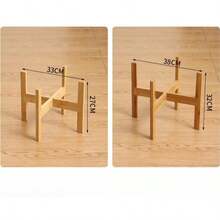 1Pc 10/12 Inch Flower Pots Base Display Stand Four-Legged Wood Flower Pot Holder - Multicolor - View 7