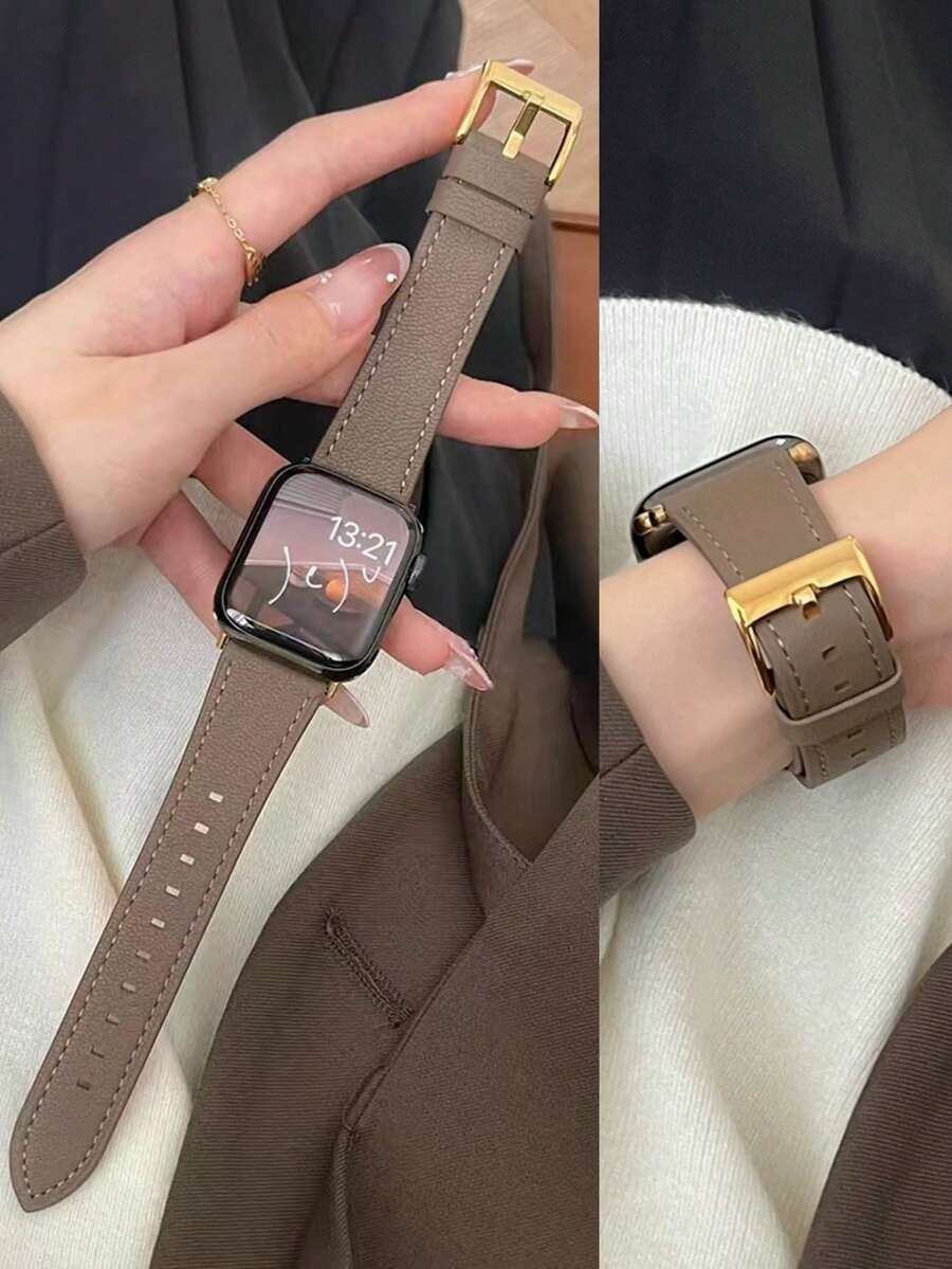 1件 PU環女款手錶錶帶,相容 38mm 40mm 41mm 42mm 44mm 45mm 46mm 49mm Series Ultra 11/10/9/8/7/6/5/4/3/2/1 SE - 灰褐色 - 查看 1