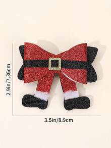 2 Stück Mädchen Weihnachten funkelnde Glitzer rot & schwarz Haarschleifen Clips, Weihnachtsparty Haarspangen feiern, süße Festivalschleifen für Mädchen, Weihnachts Haaraccessoires, Fröhliche Weihnachten