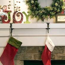 Heavy Duty 2-In-1 Fireplace Stocking & Garland Holder | Adjustable Christmas Mantle Hanger With Dual Hooks | For Holiday Decor, Seasonal Display, Festive Hanging, Traditional Style, Robust Design Christmas Decorations Winter Room Decor Christmas Decorations Home Christmas Gifts Christmas Decor - Multicolor - View 3