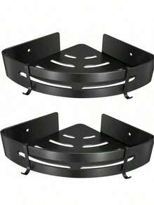 3 PiecesNo-Drill Corner Shower Shelf – Adhesive Storage Box For Shampoo, Soap & Bathroom Essentials