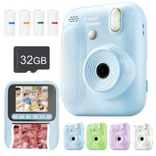 Kids Camera Instant Cameras That Print Photos,3-12 Year Old Girl Birthday 1080P HD Kids Digital Camera For Girls, Gifts Toy Camera For Kids With Print Photo Paper, Ideal Kids Toys Gifts For Boys & Girls 6-14 Age With 4 Rolls Print Paper,For 3 4 5 6 7 8 Year Old Girls Boy