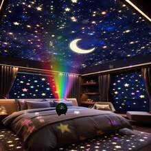 1pc Dreamlike Lighting, New Galaxy Lamp, Atomic Bomb Base Projection Light, USB Powered Star & Moon Projection Lamp - Multifunctional Decorative Night Light, Suitable For Living Room, Bedroom, Kitchen, Bar - Gift For Holidays, Table Lamp, Ambient Light, Dining Room, All Room Types - Multicolor - View 2