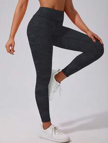 1pc Women's High Waist Butt Lifting Leggings, Tight Fit Workout Pants, Joggers, Cycling Tights, Activewear, Camouflage, High Elasticity, Soft Breathable, Moisture Wicking, Suitable For Gym Fitness, Yoga, Pilates, Outdoor, Casual, Sports, Running, Jogging, Exercise, Cycling, Tennis, Badminton, Soccer, Golf