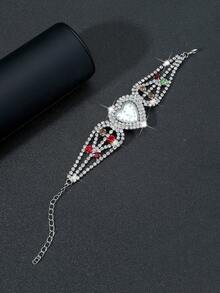 1 pieza Reloj de mujer con esfera de cristal con forma de corazón y estrellas, creativo y versátil para uso diario, fotografía, fiesta, regalo de cumpleaños, banquete, decoración festiva (color del cristal aleatorio)