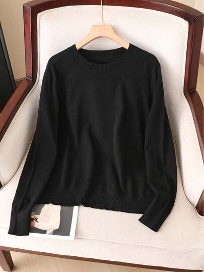 GIGOGOU Plus Size 1XL-4XL Autumn Winter Basic Warm Women Knit Sweater Top Long Sleeves Fall Clothes