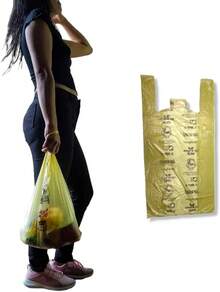 bolsas tipo camiseta oxobiodegradables resistentes multi proposito supermercado ecofriendly% (70 pack azul, 40x52cm) - paquete de 70 azul - Ver 11