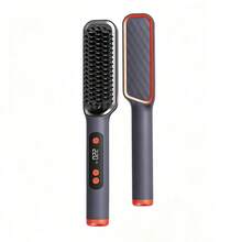 Heated Hair Straightening Comb – An Upgraded Ionic Mini Hair Straightener With A Wave-Shaped Comb Design, For Quickly Creating Smooth And Sleek Hairstyles. Lightweight And Easy To Use, Perfect For Travel; Also Features A High Number Of Negative Ions.