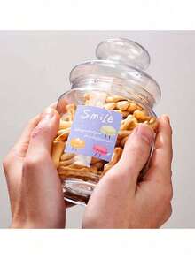 1pc Transparent Plastic Cookie & Candy Jar - Sealed Plastic Storage Container, Suitable For Kitchen, Party And Gifts - Transparent - View 3